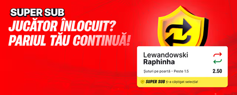 Promo banner: Super Sub — jucător înlocuit? Pariul tău continuă!