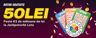 Promo banner: Rotiri gratuite — 50 LEI