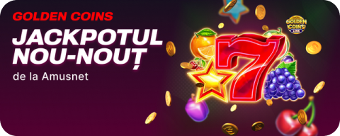 Promo banner: Golden Coins — Jackpotul nou-nouț de la Amusement